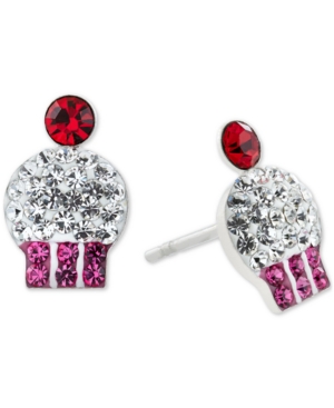 Giani Bernini Crystal Cupcake Stud Earrings In Sterling Silver, Created For Macy's In Multi