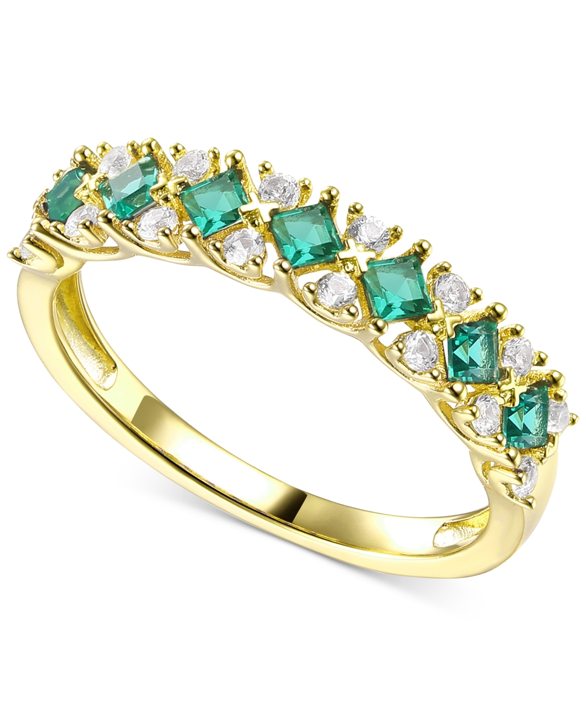 Sapphire (3/4 ct. t.w.) & Diamond (1/4 ct. t.w.) Ring in 14k Rose Gold (Also & Ruby) - Emerald