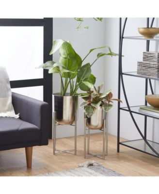 Bucket Planter with Stand, Set of 2