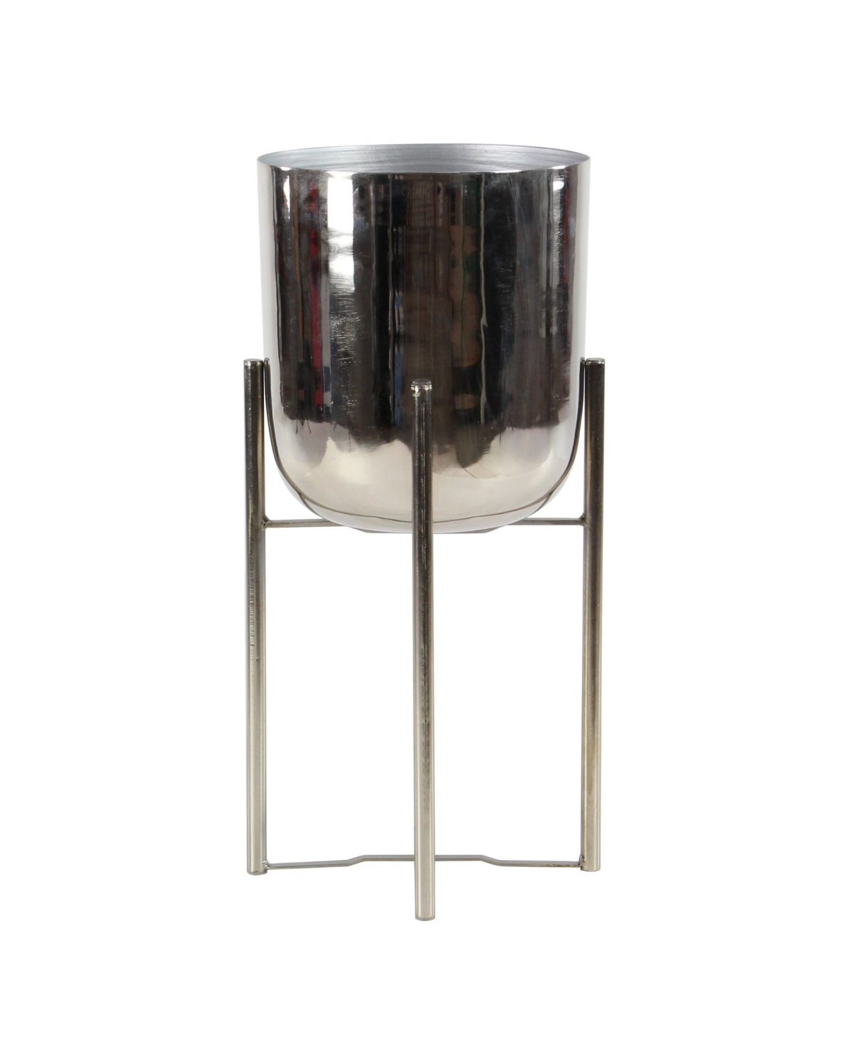 Rosemary Lane Bucket Planter With Stand, Set Of 2 In Gold-tone