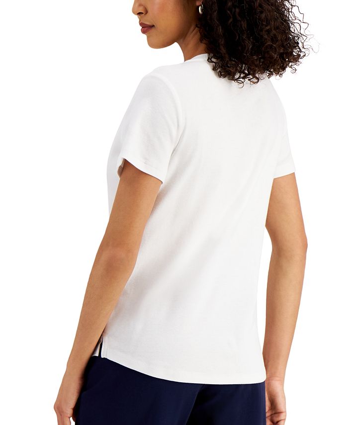 Karen Scott V-Neck Cotton T-Shirt, Created for Macy's - Macy's