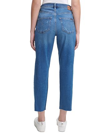 Calvin Klein Jeans - High-Rise Distressed Ankle Jeans