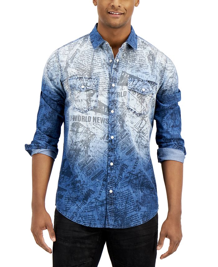 INC International Concepts Men s Denim John Shirt Created for