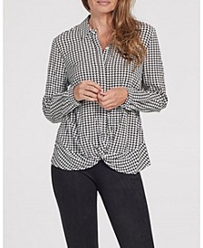 Women's  Twist Detail Long Sleeve Shirt