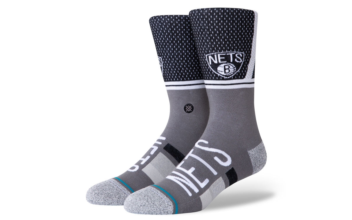 Men's Brooklyn Nets Shortcut 2 Crew Socks - Gray/Black