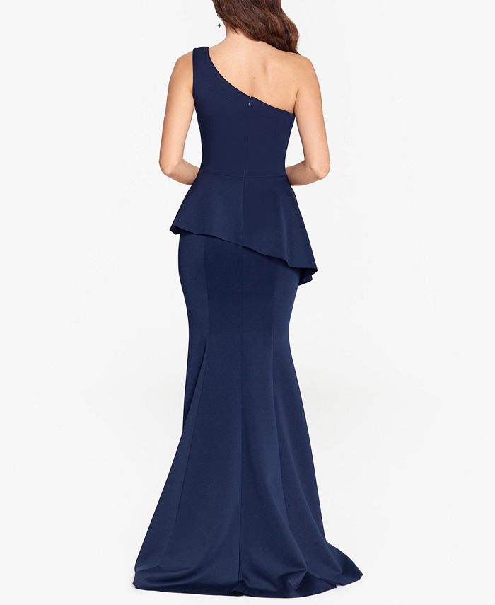 betsy & adam one shoulder gown