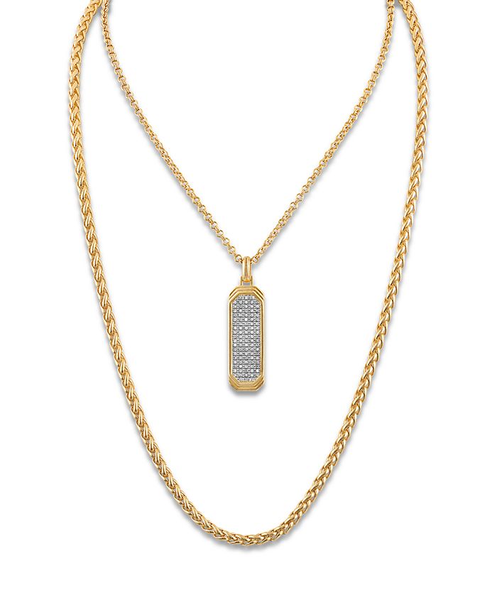 Esquire Men's Jewelry - Wheat Chain Link Necklace in 14k Gold-Plated Sterling Silver
