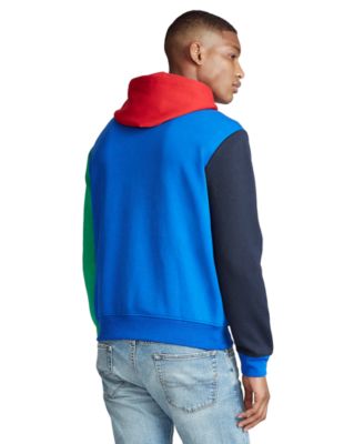 polo sport color block fleece hoodie