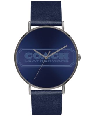 COACH - Men's Charles Navy Leather Strap Watch 41mm