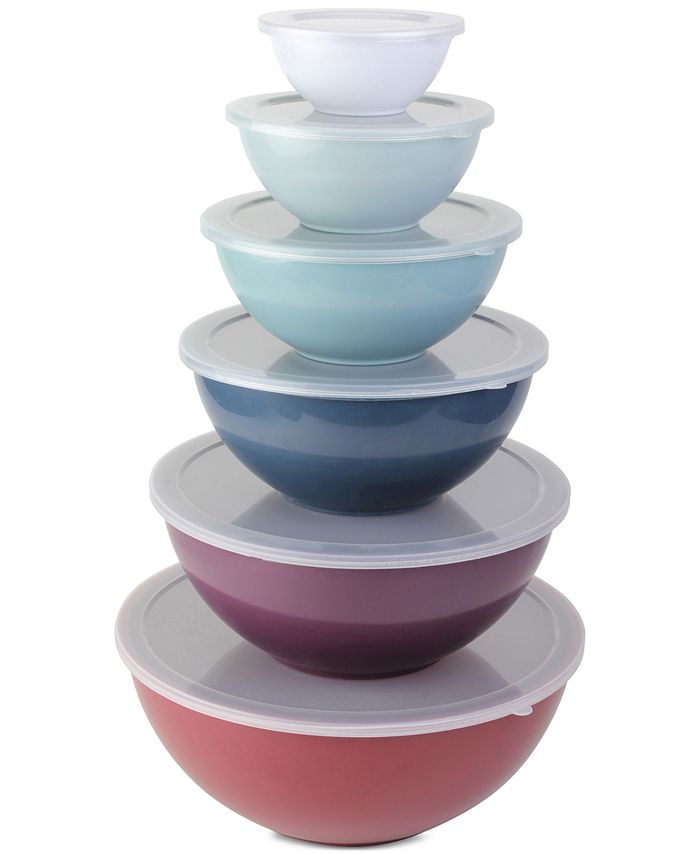 Enchante Cook With Color 12Pc. Mixing Bowl Set with Lids Macy's