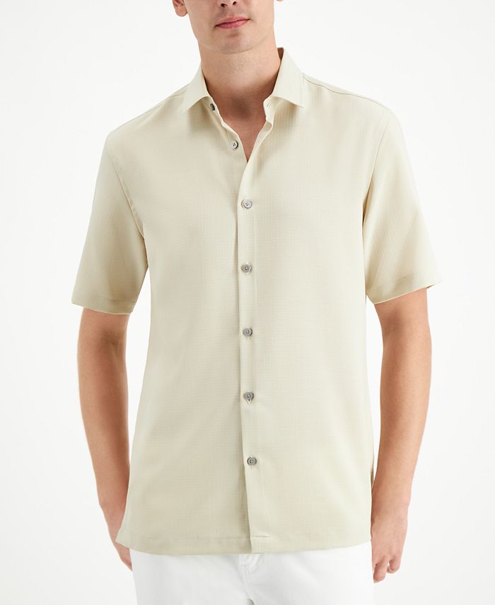Alfani Men's Solid Short Sleeve Shirt, Created for Macy's & Reviews ...
