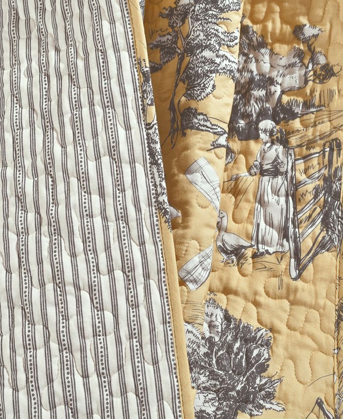 Lush Décor French Country Toile Cotton Reversible Throw Blanket - Macy's