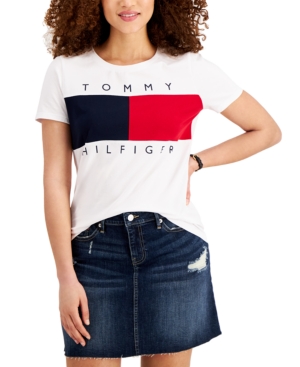 Tommy Hilfiger Women's Big Flag Logo T-shirt In Bright White