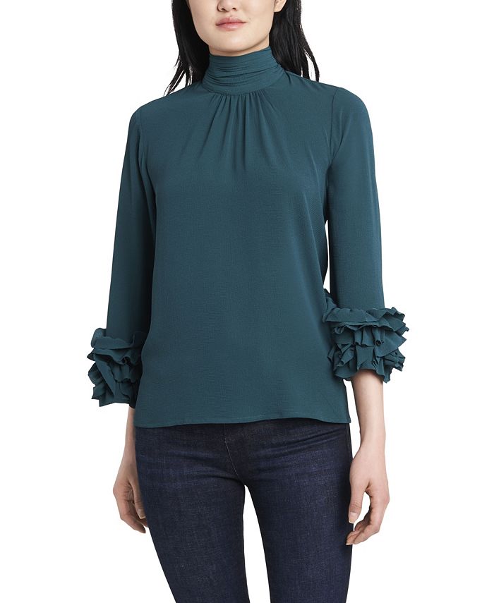 Vince camuto ruffle sleeve blouse sales
