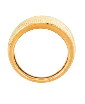 Polished Diamond Cut Dome Ring in 10K Yellow Gold