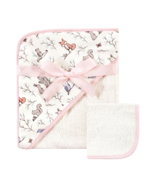 Hudson Baby Boys and Girls Cotton Hooded Towel and Washcloth Set