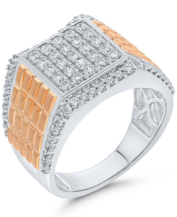 Macy's - Men's Diamond Ring (1-1/2 ct. t.w.) in 10k White & Rose Gold