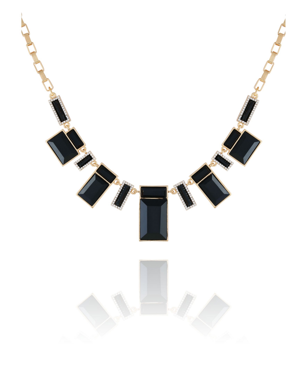Women's Jet and Gold-Tone Statement Necklace - Gold