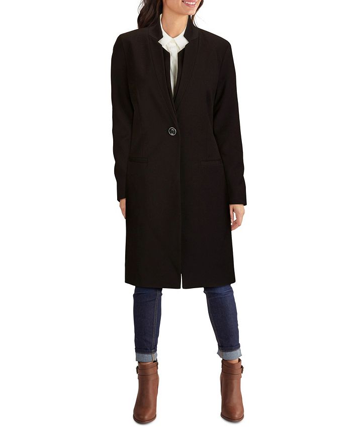 Kenneth Cole Ponté-Knit Inverted-Collar Trench Coat - Macy's