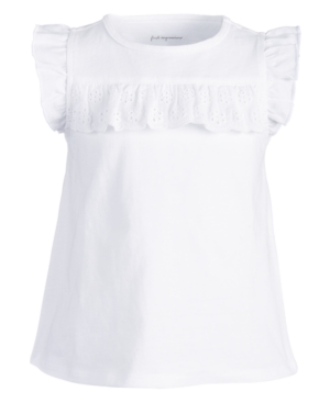First Impressions Baby Girls Cotton Eyelet Ruffle T-Shirt Created for Macy's
