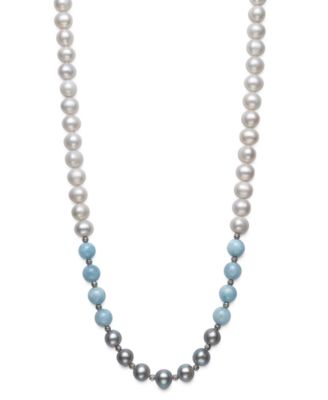 Macy's - Milky Aquamarine 18" Necklace in Sterling Silver