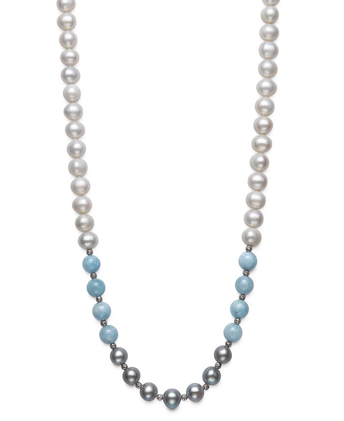 Macy's - Milky Aquamarine 18" Necklace in Sterling Silver