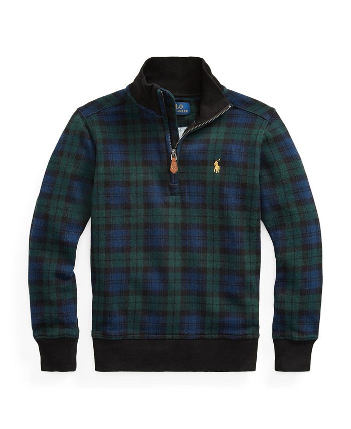 Polo Ralph Lauren Little Boys Plaid French Terry Pullover - Macy's