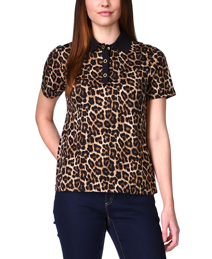 animal print polo