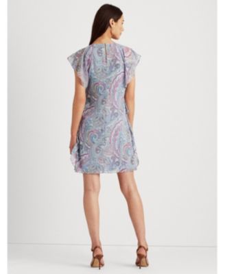 Lauren Ralph Lauren Petite Ruffled Georgette Shift Dress