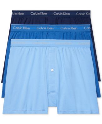Calvin Klein Men's Cotton Classics Multi-Pack Knit Boxers, 3 White, Medium  at  Men's Clothing store