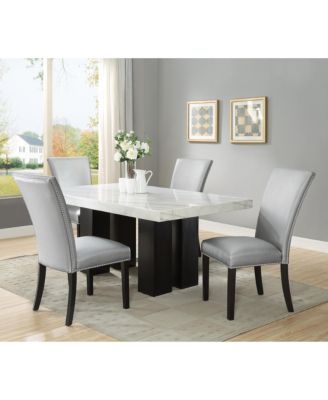 Furniture Camila Rectangle Dining Table and Silver Dining Chair 5-Piece Set, Created for Macy's