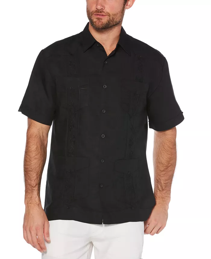 Short-Sleeve Embroidered Guayabera Shirt - thumbnail 5