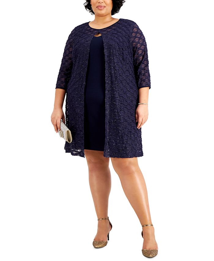 Macy's plus size jacket dresses hot sale