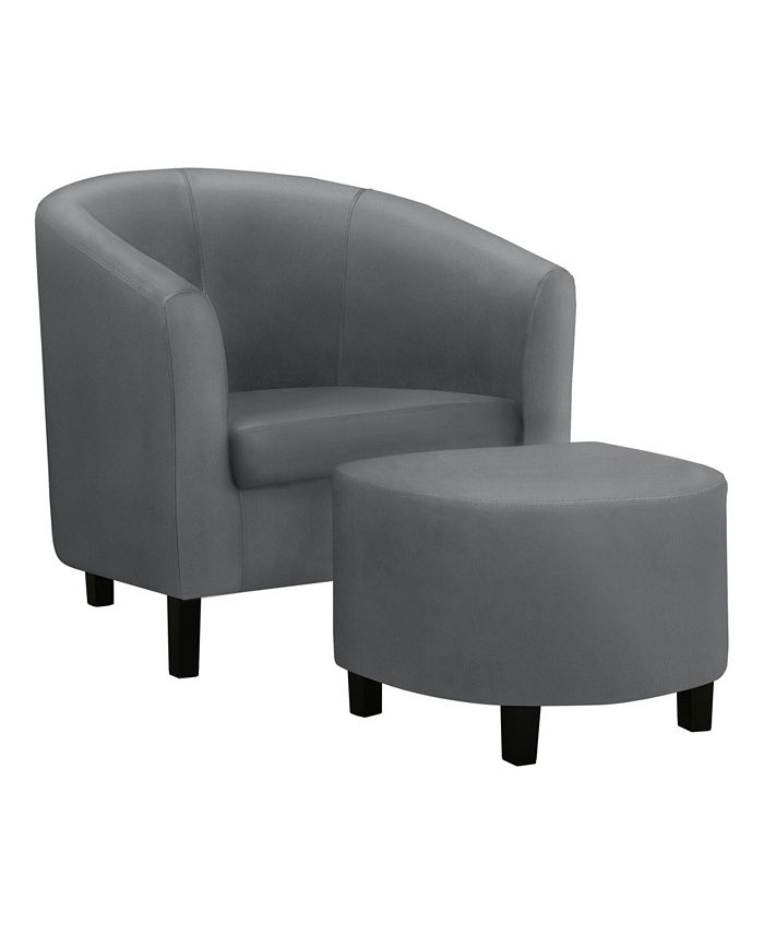 Monarch Specialties Leather Look 2 Piece Accent Chair Set Macy s