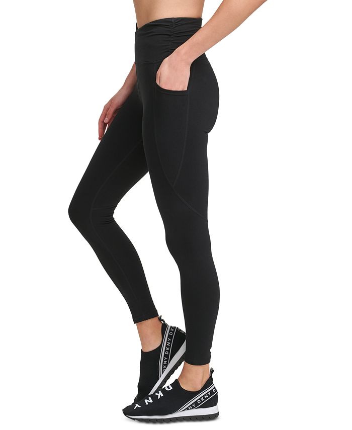DKNY High-Rise Logo Workout Full Length Leggings - Macy's