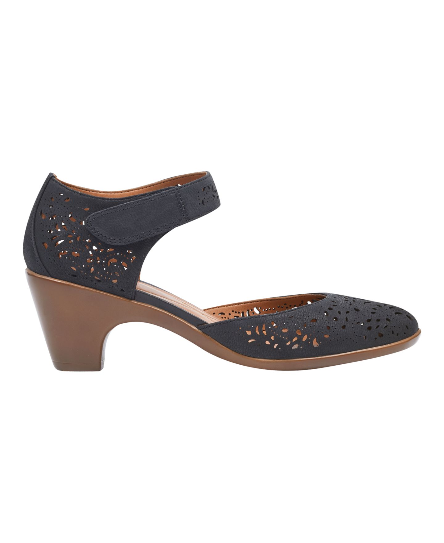 Женские туфли Easy Spirit Cindie Two-Piece Mary Jane Pumps, цвет: Чёрный кожаный — фото 2