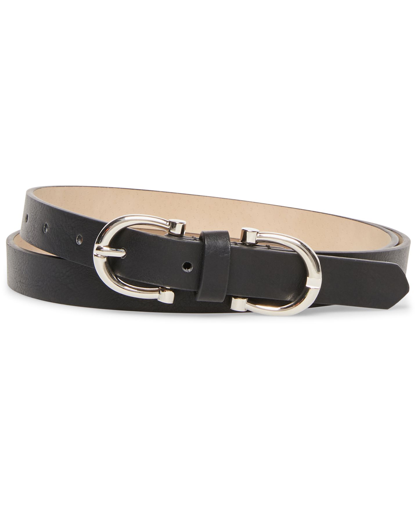 Женские ремни Steve Madden Black & Cognac Faux Leather 2 Piece Belt Set, цвет: Чёрный / Коньячный — фото 5