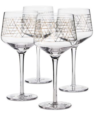 Gold Decal Wine Glasses, Set of 4, Created for Macy's