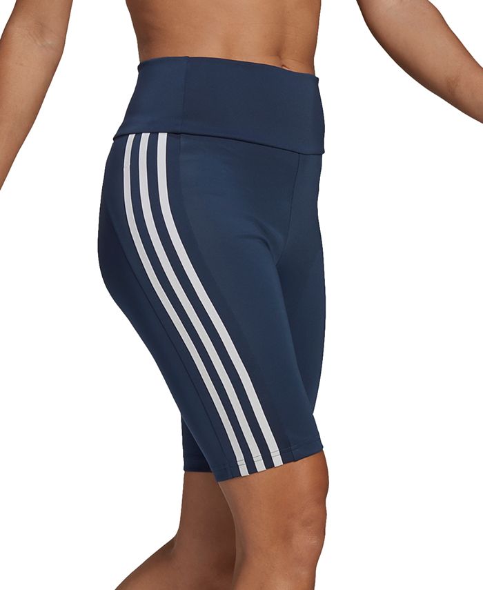 Adidas women's believe this high sale rise 3 stripe biker shorts