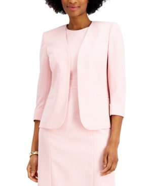 Kasper Cuffed Open-Front Blazer