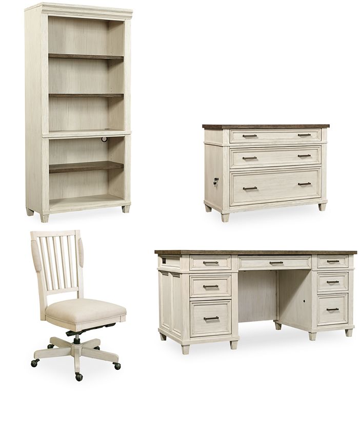Dawnwood Home Office 4-Pc. Set (Executive Desk Office Chair File Open Bookcase)