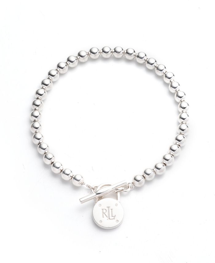 Lauren Ralph Lauren Polished Bead Toggle Bracelet in Sterling Silver &  Reviews - Bracelets - Jewelry & Watches - Macy's