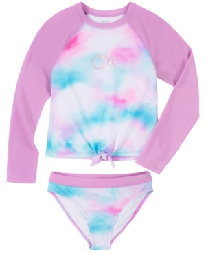 Calvin Klein Big Girls 2 Piece Rashguard Set