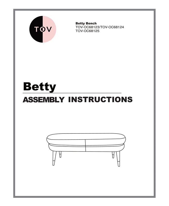 TOV Furniture Betty Velvet Bench Macy's