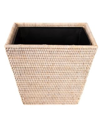 Artifacts Trading Company Rectangular Tapered Waste Basket with Metal Liner