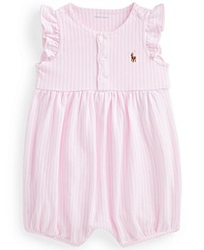 Ralph Lauren Baby Girls Striped Oxford Bubble Shortall