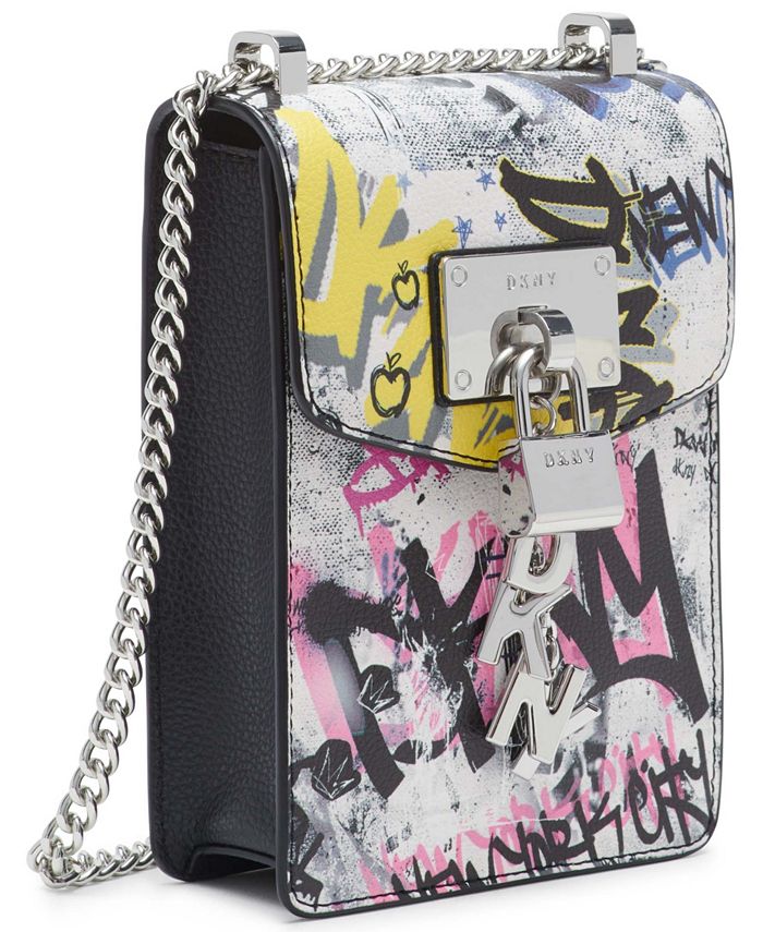 DKNY Elissa Graffiti Logo Pebble Leather Charm Crossbody, Created for