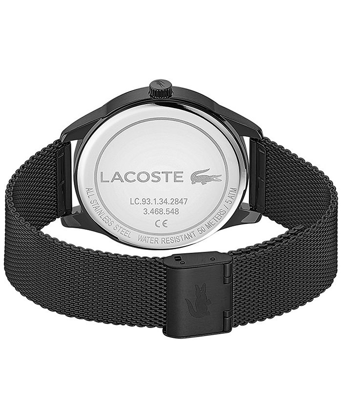 Lacoste Men's Vienna Black Stainless Steel Mesh Bracelet Watch 42mm