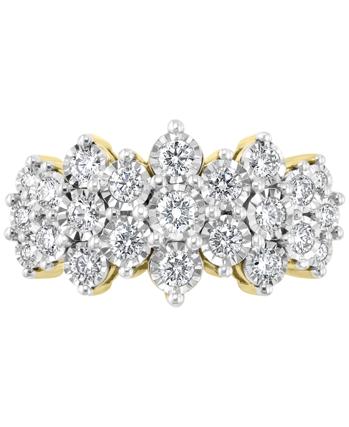 Effy Diamond Cluster Ring (1 ct. t.w.) in 14k White Gold or 14k& White Gold - Yellow/White Gold