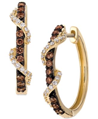 levian diamond hoop earrings